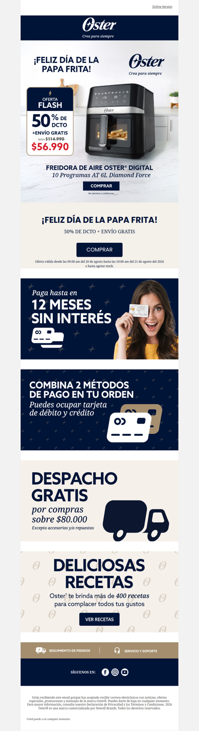 ¡OFERTA FLASH 50% POR TU DÍA FAVORITO!🔥🍟