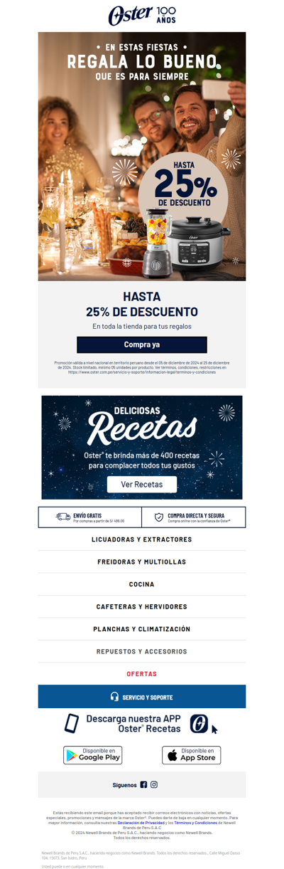 🌟 ¡Hasta 25% de descuento en los mejores productos Oster® de temporada!