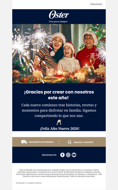 ✨¡Feliz 2026 te desea Oster!