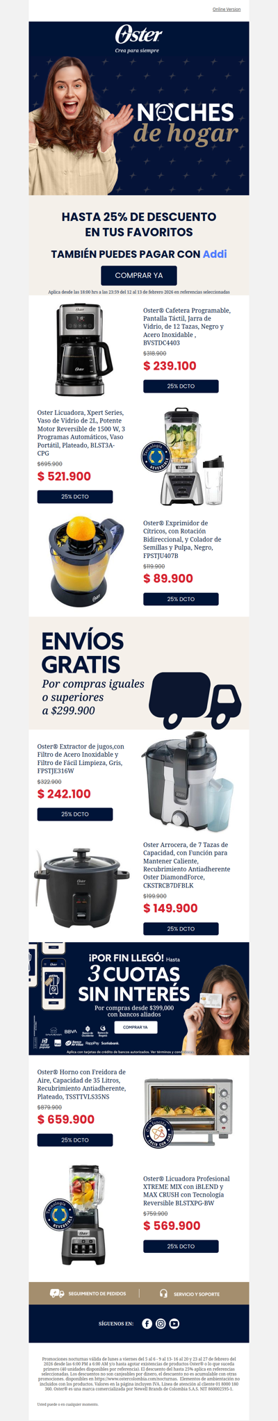 Ofertas Nocturnas🌙 Hasta 25% OFF