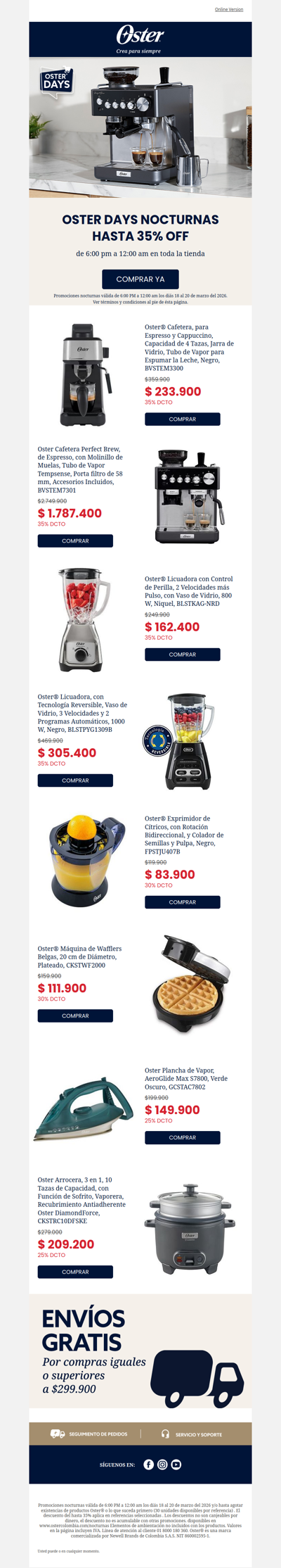 🔥 Hasta 35% off en Oster Days