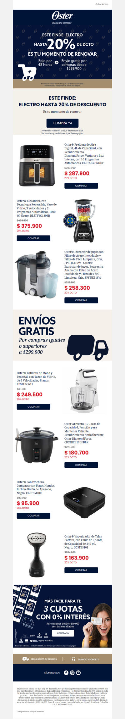 🛍️ Este finde: hasta 20% off