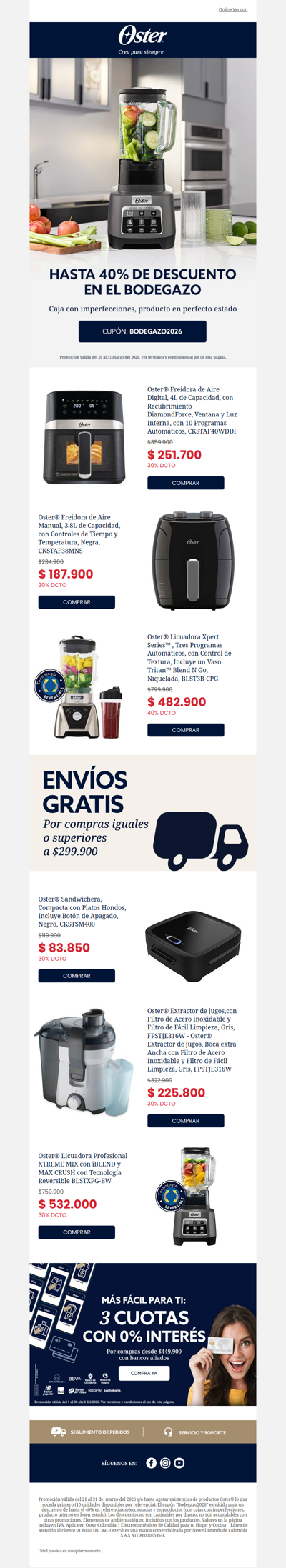 Bodegazos: hasta 40% OFF