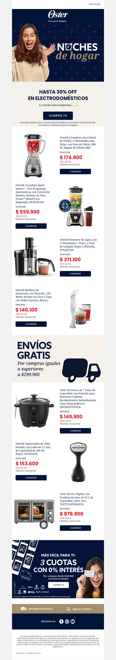 Hoy lunes hasta 30% noches de hogar