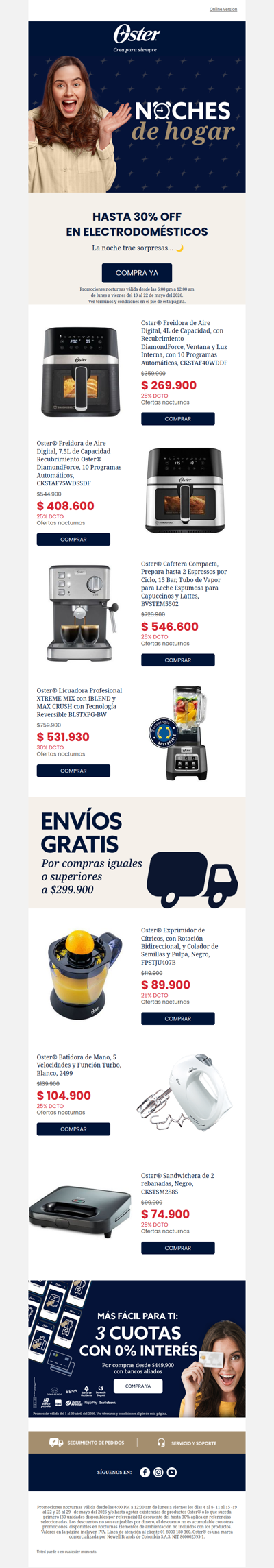 Hoy Martes hasta 30% noches de hogar