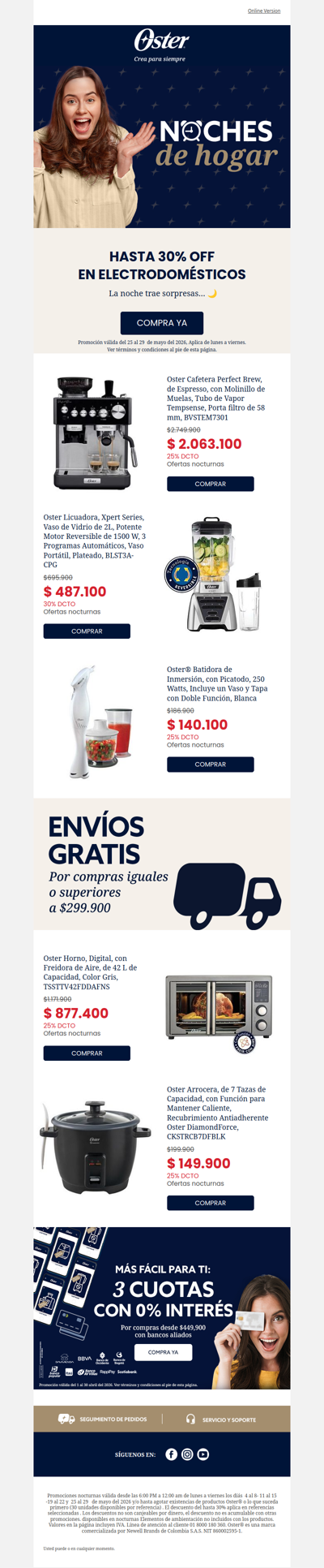 Hoy Lunes hasta 30% noches de hogar