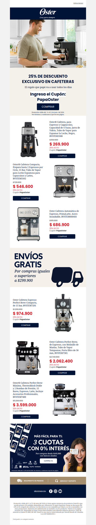 ¡25% OFF en cafeteras!