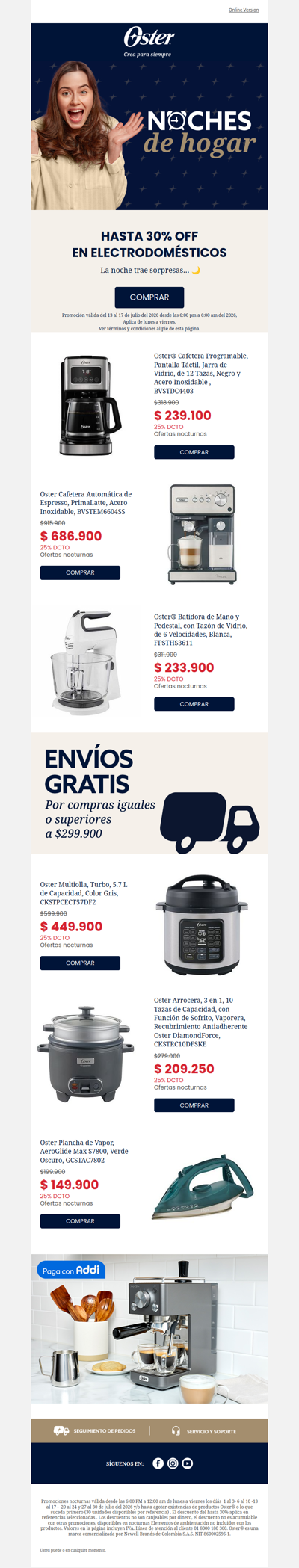 Hoy Martes hasta 30% noches de hogar