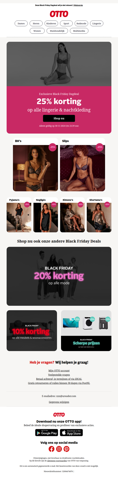 ⏰Exclusief voor jou! 25% korting op lingerie & nachtkleding