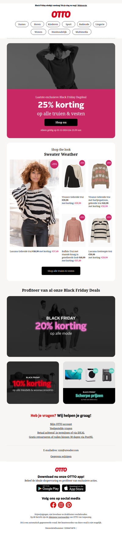 LAATSTE DAG Black Fridayl 💥 25% korting op truien & vesten