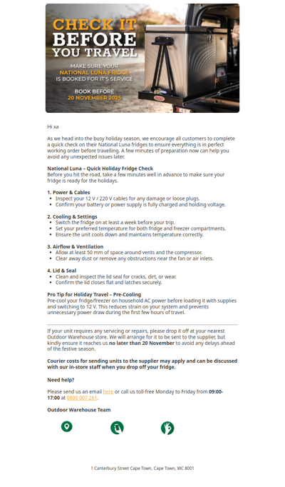 National Luna – Quick Holiday Fridge Check