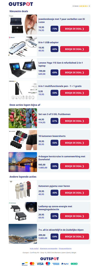 Juwelendoosje met 7 paar oorbellen van Di Lusso