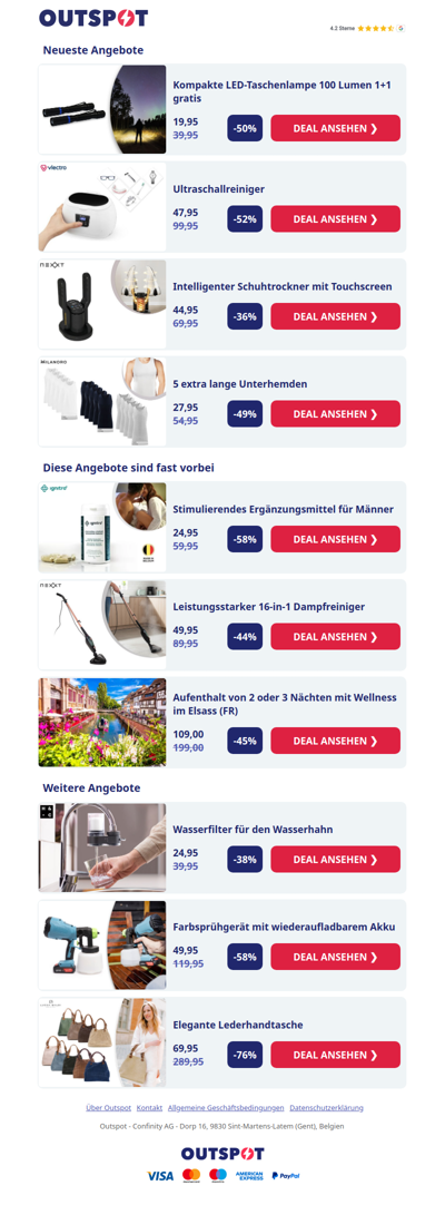 Kompakte LED-Taschenlampe 100 Lumen 1+1 gratis