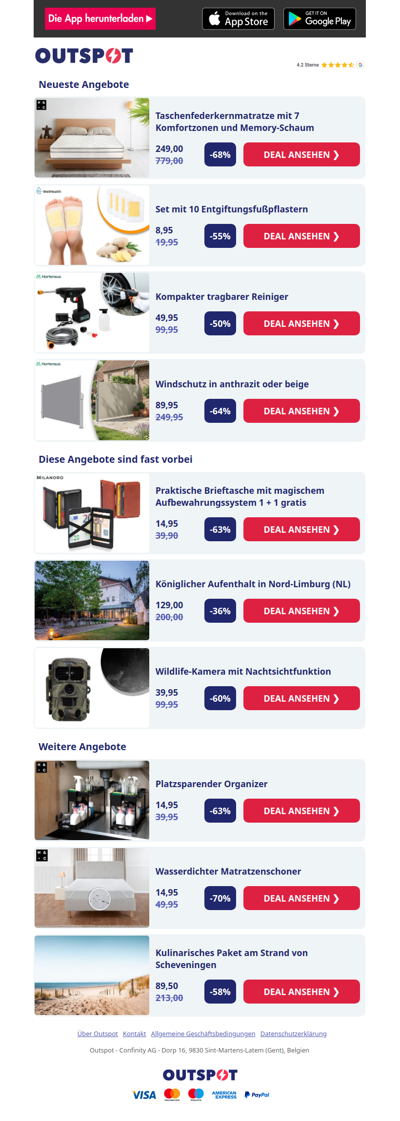 Taschenfederkernmatratze mit 7 Komfortzonen