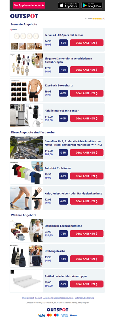 Set aus 4 LED-Spots mit Sensor