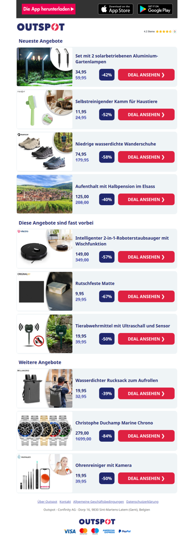 Set mit 2 solarbetriebenen Aluminium-Gartenlampen