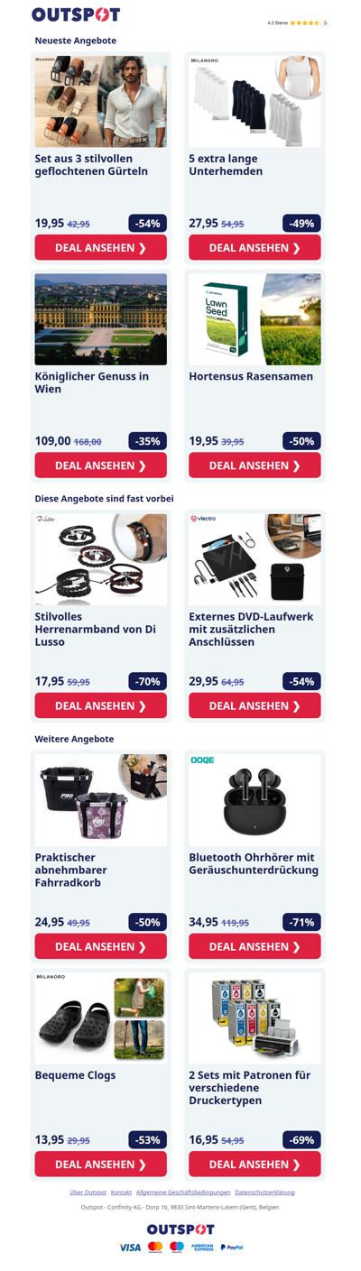 3 geflochtene Gürtel