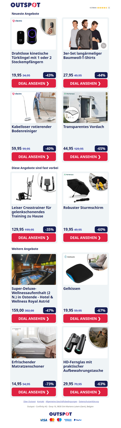 Kinetische Türklingel mit 1 oder 2 Steckempfängern
