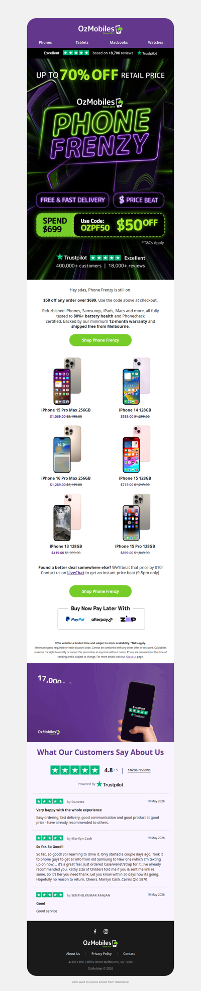 Still browsing? $50 off Phone Frenzy