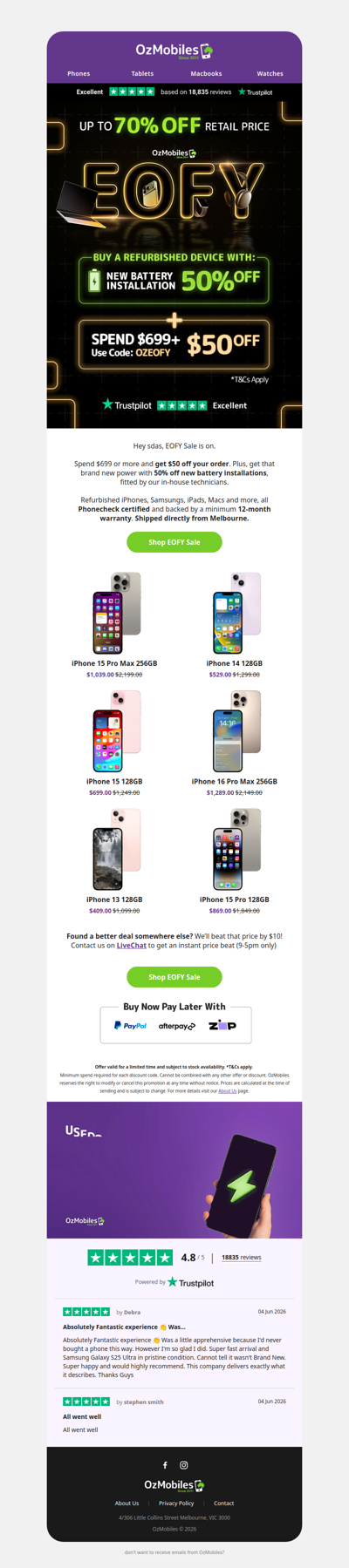 EOFY is on 🔥 Refurbished tech, up to 70% off RRP