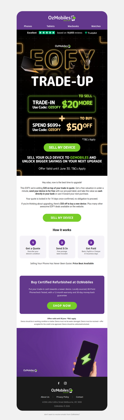 EOFY Bonus: Your old device = Cash 💰