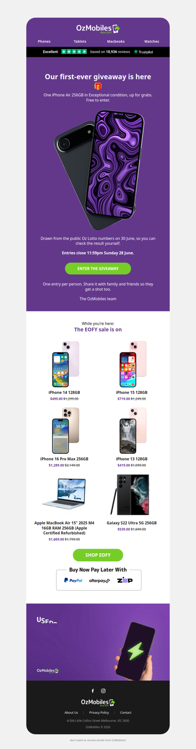 Join our EOFY iPhone Air Giveaway!