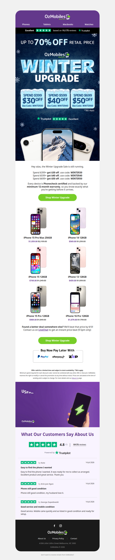 Still on: save up to $50 on refurbished tech ❄️
