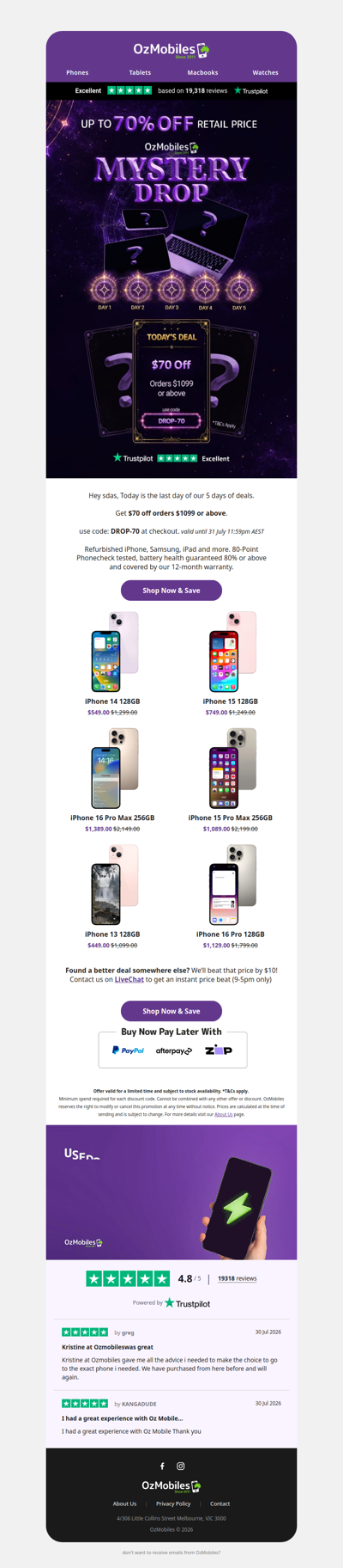 $70 off Refurb Tech - Mystery Drop 🔮 Last Day