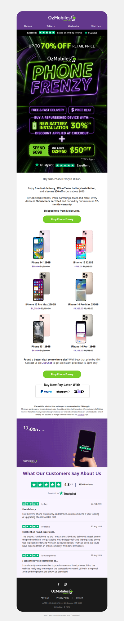 Still browsing? $50 off Phone Frenzy