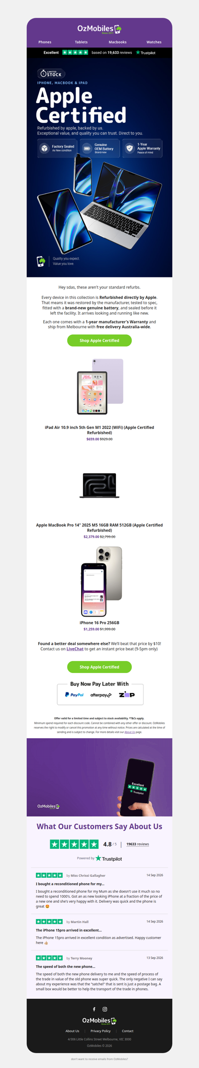 ⌛ Limited Stock: Apple Certified Refurbished iPhone, MacBook & iPad