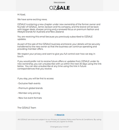 OZSALE Is Back! New Ownership, New Opportunities