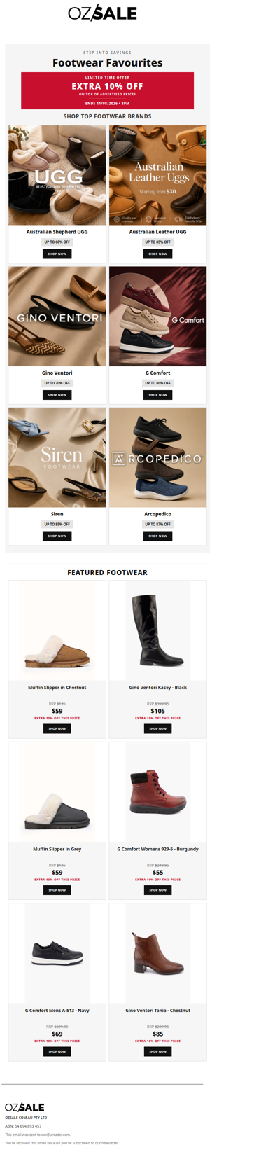 Extra 10% Off Footwear 👟 Top Brands Up to 87% Off
