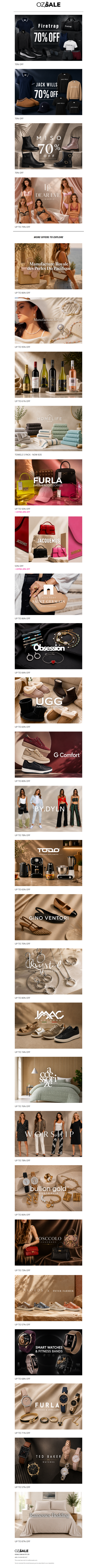 Firetrap - 70% Off, Jack Wills - 70% Off, Miso - 70% Off, Dear Eve Lingerie & MORE