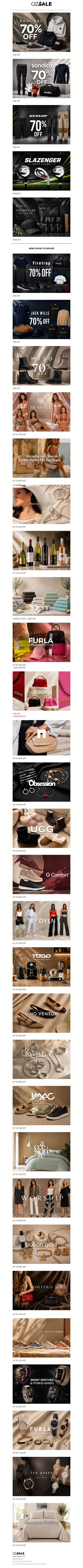 SoulCal- 70% Off, Sondico - 70% Off, Dunlop - 70% Off, Golf Clubs - $10, Sneaker Lab - $10 & MORE