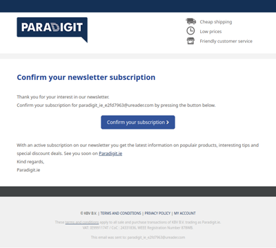 Confirm your Paradigit.ie subscription