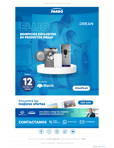 🔥 ¡El momento es ahora! Hasta 12 Cuotas sin interés en productos Drean con 💳 Macro ✨