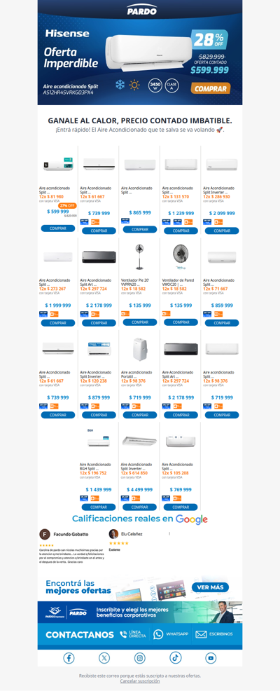 🚨 ALERTA ROJA 🚨 El calor sube al extremo, pero los precios BAJAN. Hisense a $599.999 YAAA