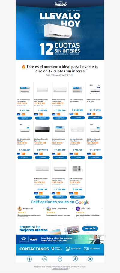 🧊 Enfriá tu verano HOY: Aires en hasta 12 cuotas sin interés 😱