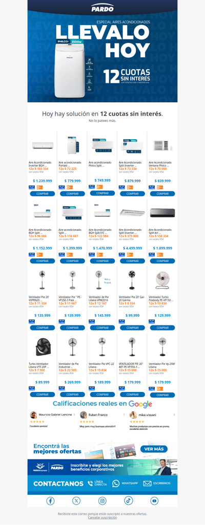 🥵 Otra noche igual, no 🔥 12 cuotas sin interés en Aires Acondicionados