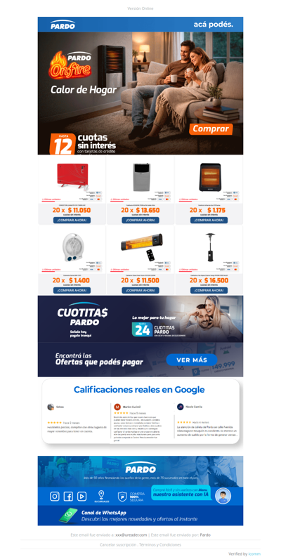 ¡Es Martes ONFIRE! Calefacción en hasta 20 cuotas sin interés con BNA y 14 con Naranja X 🔥