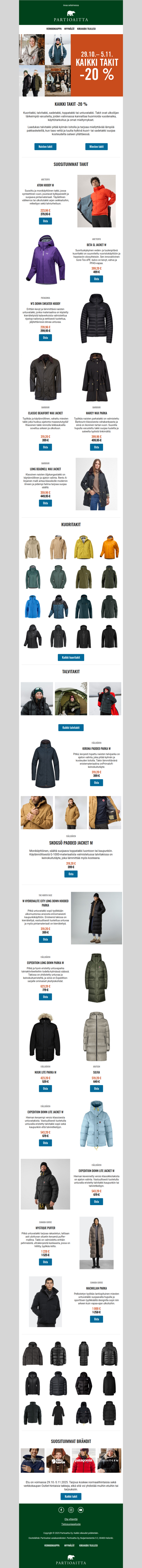 Kaikki takit -20 %