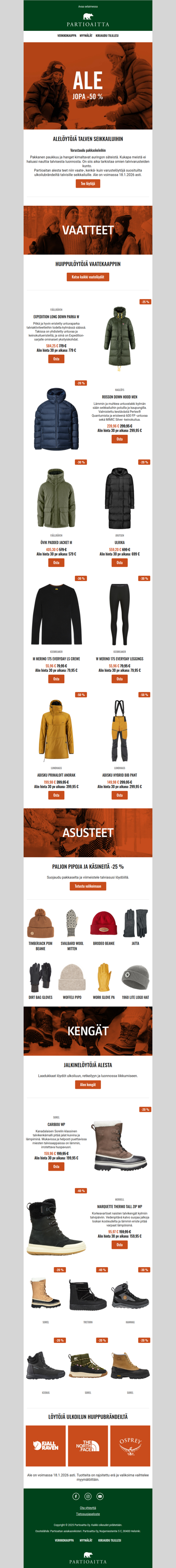 Alelöytöjä talven seikkailuihin