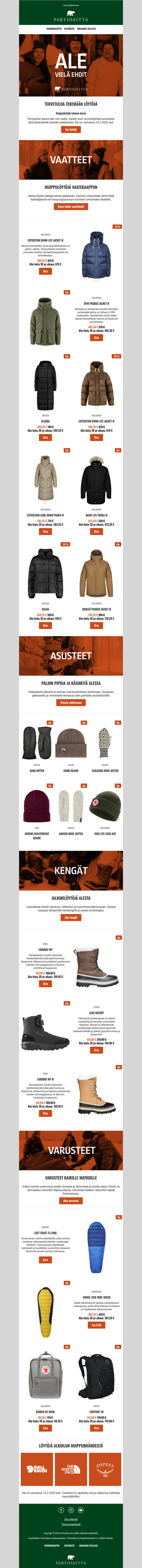 Suosituimmat alen löydöt