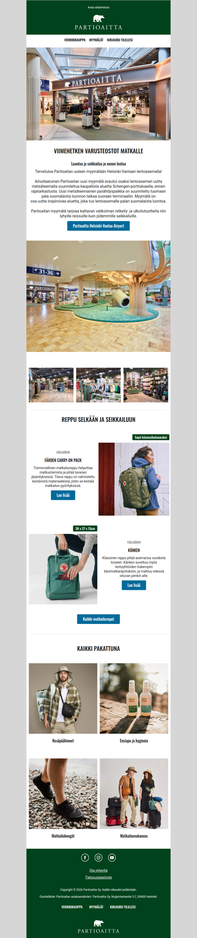 Luontoa ja seikkailua jo ennen lentoa