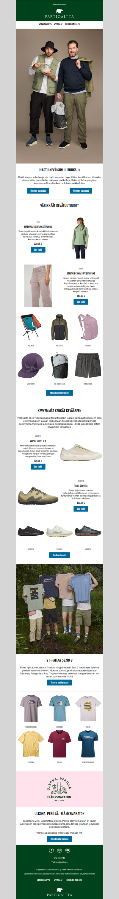 Uutuuksia ulkoiluseikkailuihin