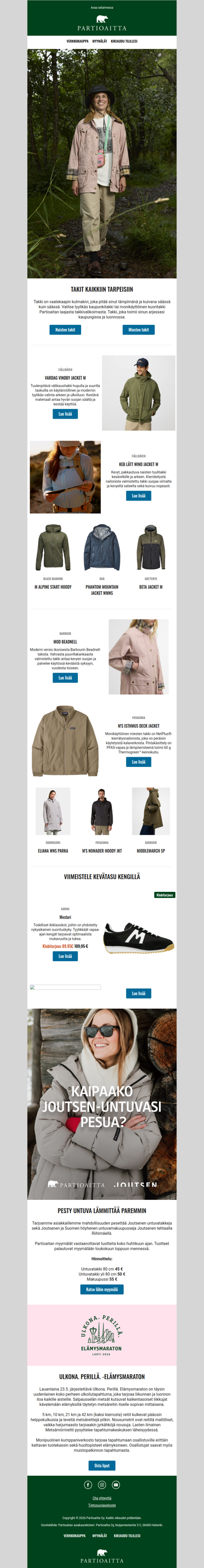 Takit kaikkiin tarpeisiin