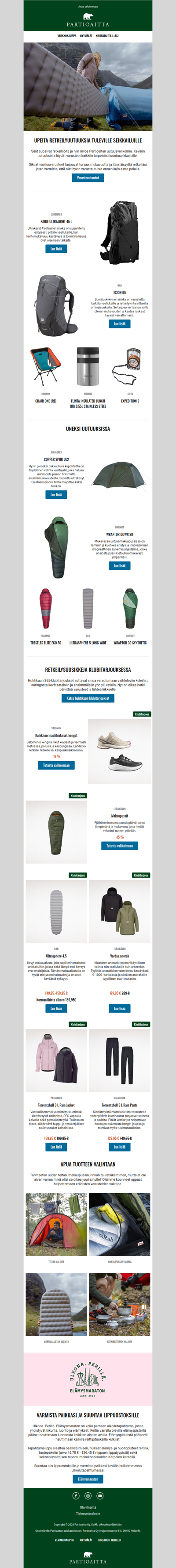 Varusteuutuuksia poluille ja pitkospuille