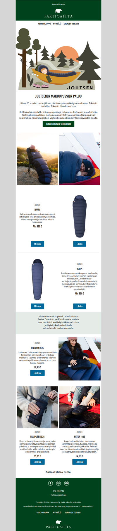Joutsenen uutuudet