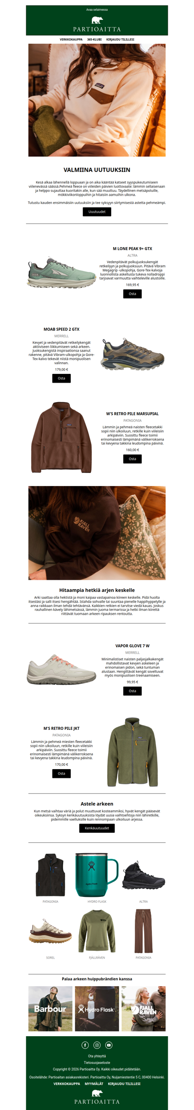 Ensimmäisiä uutuuksia