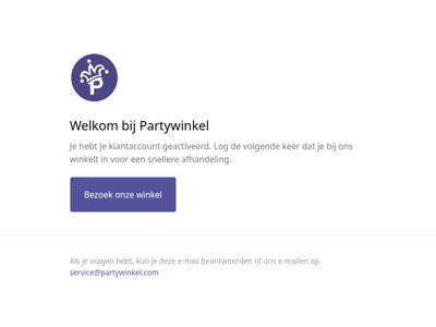 Bevestiging van klantaccount